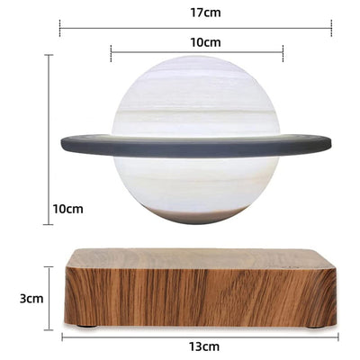 LANGTU Saturn Magnetic Levitating Wireless Charging Walnut Night Light