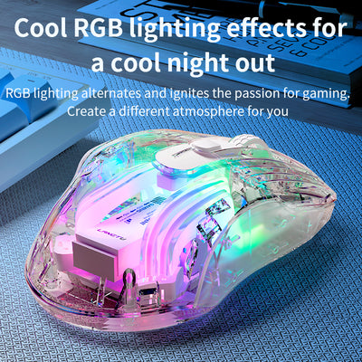 LANGTU G4 Tri-mode Transparent RGB Gaming Mouse
