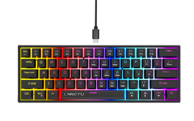 LANGTU K61 Type-C Wired 61-Key RGB Blue Switch Mechanical Keyboard