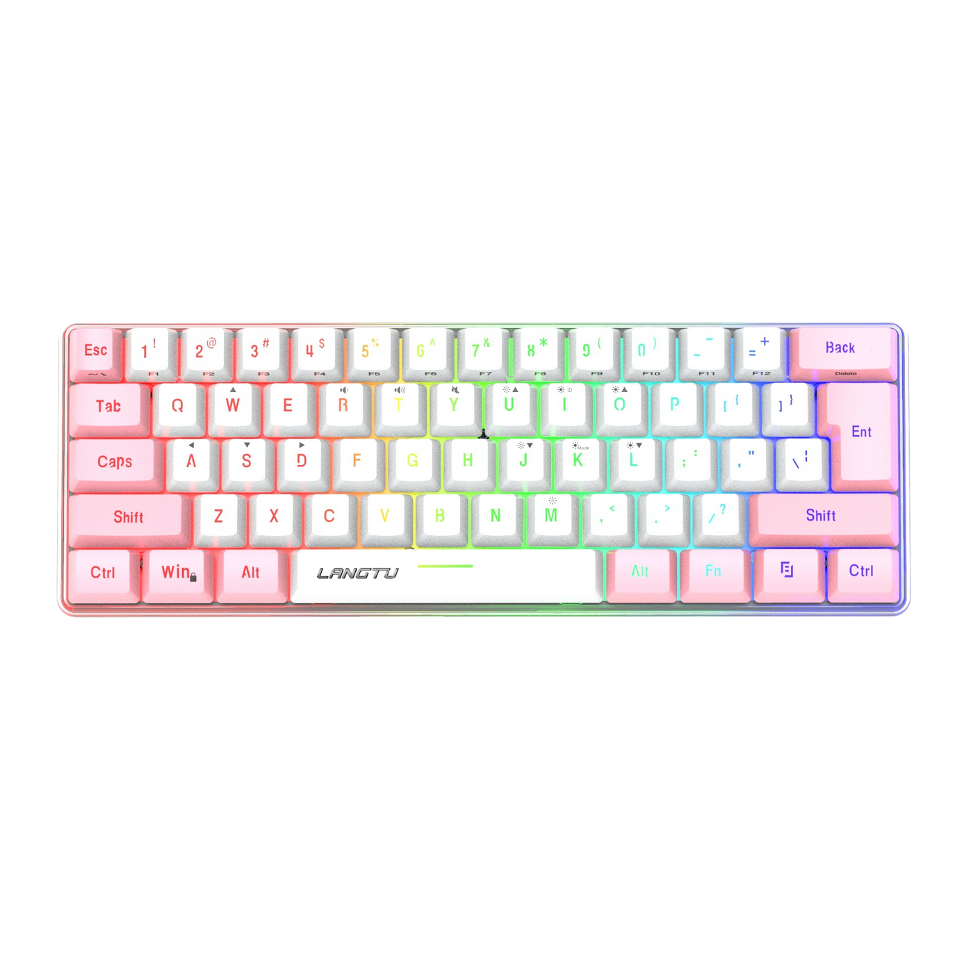 LANGTU K61 Type-C Wired 61-Key RGB Blue Switch Mechanical Keyboard