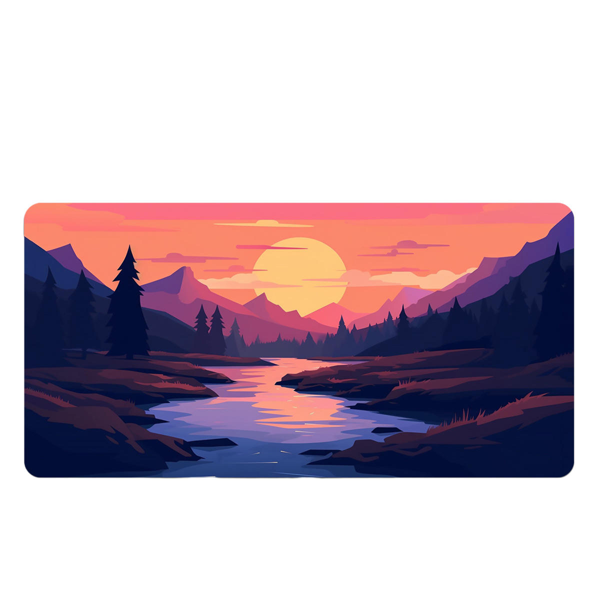 LANGTU Sunrise and Sunset Theme Office and Gaming Mouse Pad