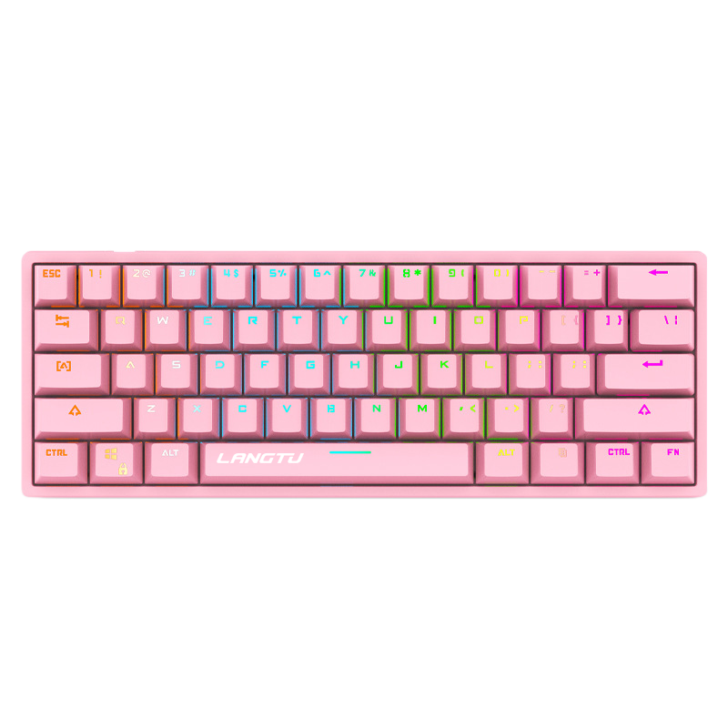 LANGTU K61 Type-C Wired 61-Key RGB Blue Switch Mechanical Keyboard