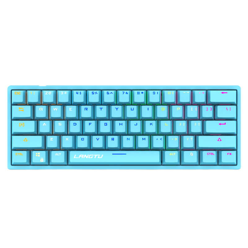 LANGTU K61 Type-C Wired 61-Key RGB Blue Switch Mechanical Keyboard