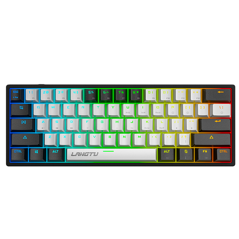 LANGTU K61 Type-C Wired 61-Key RGB Blue Switch Mechanical Keyboard