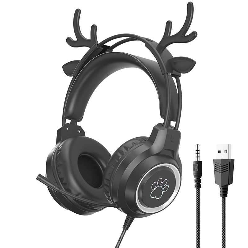 LANGTU G35 Cute Deer Ear Gaming Headset Wired Headset With Microphone