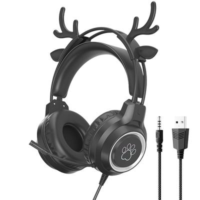 LANGTU G35 Cute Deer Ear Gaming Headset Wired Headset With Microphone