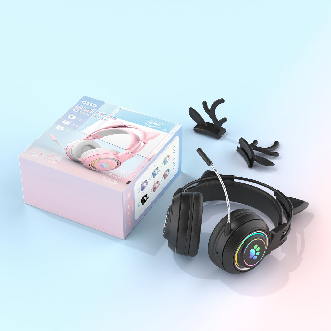 LANGTU T25 Cute Animal Ears Wireless Bluetooth Gaming Headset