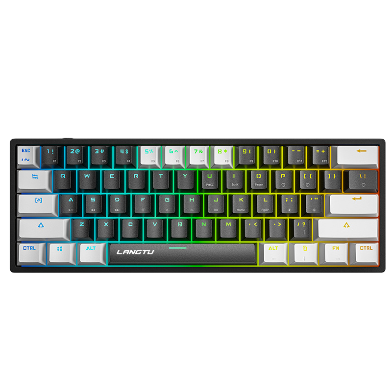 LANGTU K61 Type-C Wired 61-Key RGB Blue Switch Mechanical Keyboard