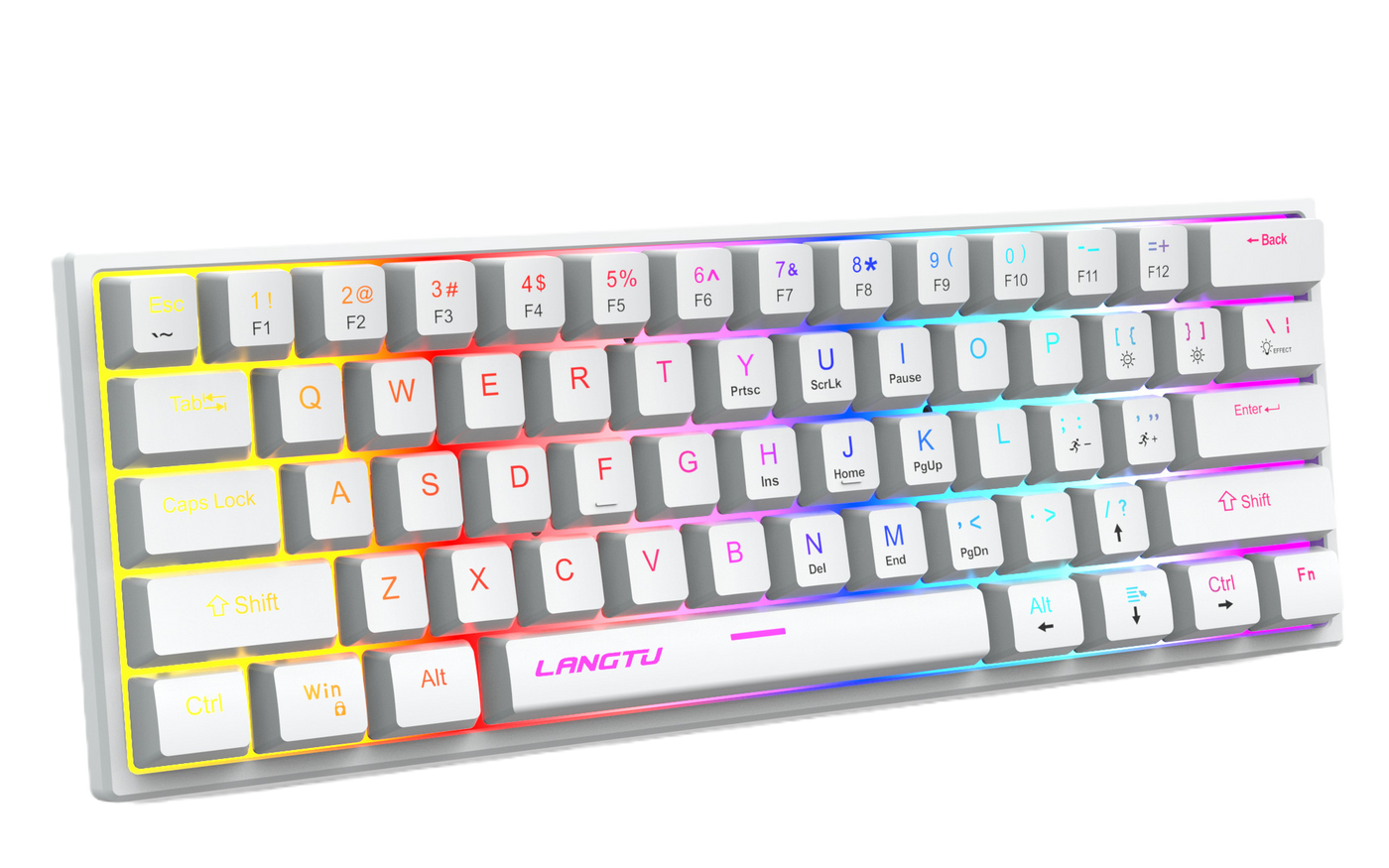 LANGTU K61 Type-C Wired 61-Key RGB Blue Switch Mechanical Keyboard