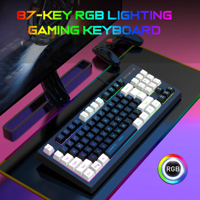 LANGTU K61 Type-C Wired 61-Key RGB Blue Switch Mechanical Keyboard