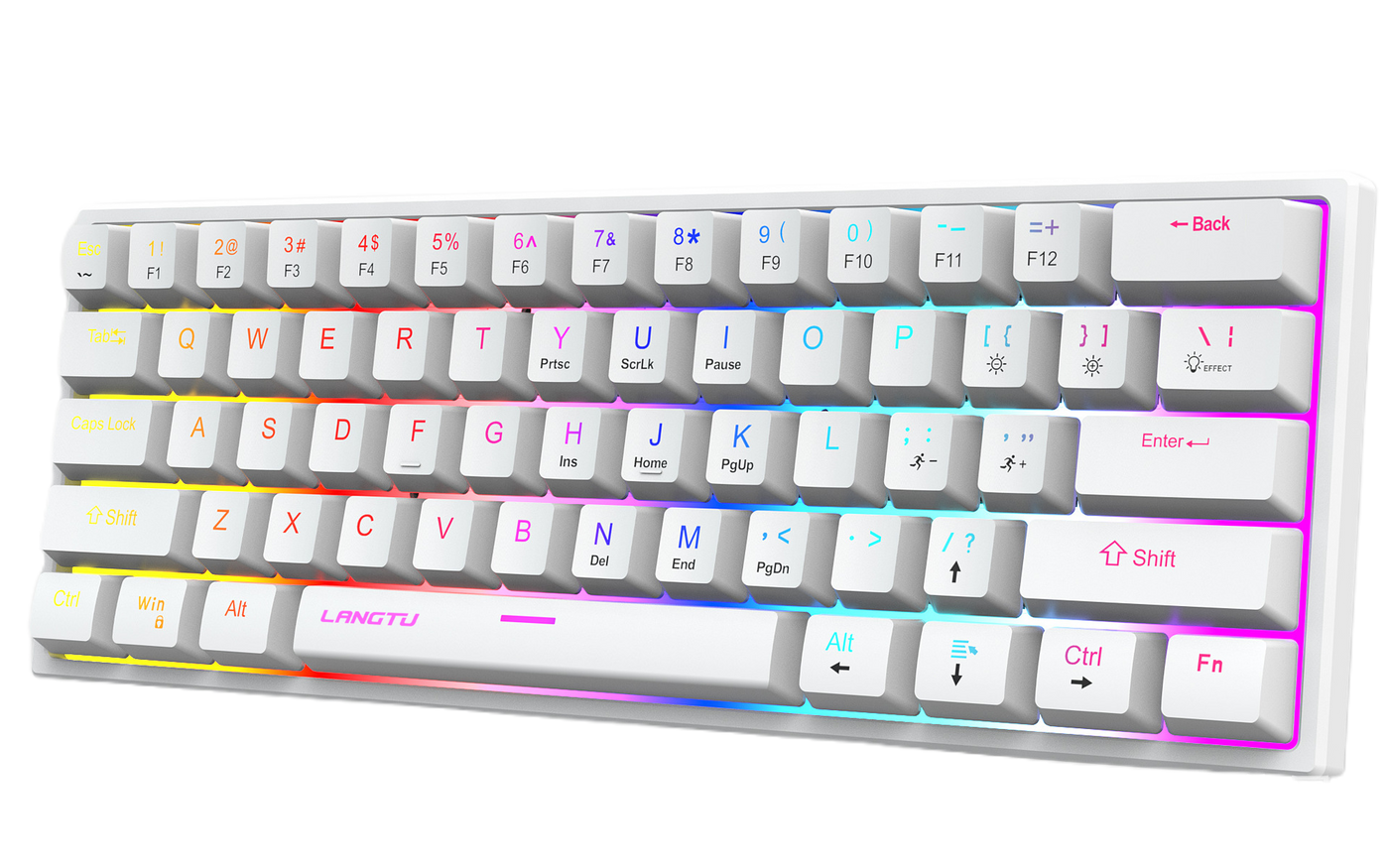 LANGTU K61 Type-C Wired 61-Key RGB Blue Switch Mechanical Keyboard