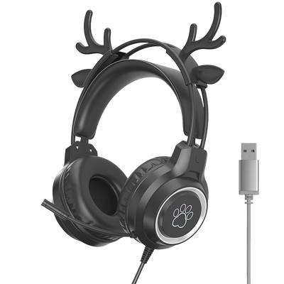 LANGTU G35 Cute Deer Ear Gaming Headset Wired Headset With Microphone