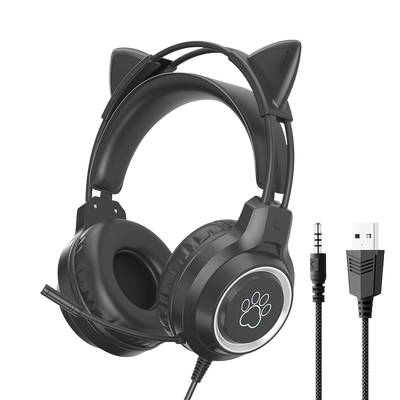 LANGTU G35 Cute Cat Ear Gaming Headset  Wired Headset With Microphone