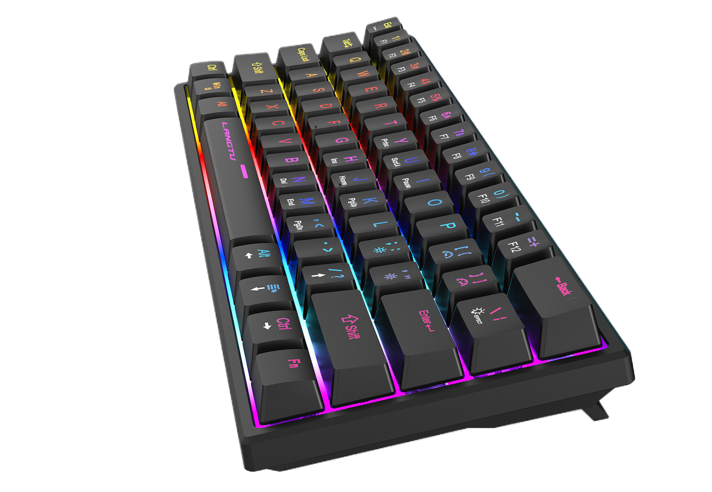 LANGTU K61 Type-C Wired 61-Key RGB Blue Switch Mechanical Keyboard