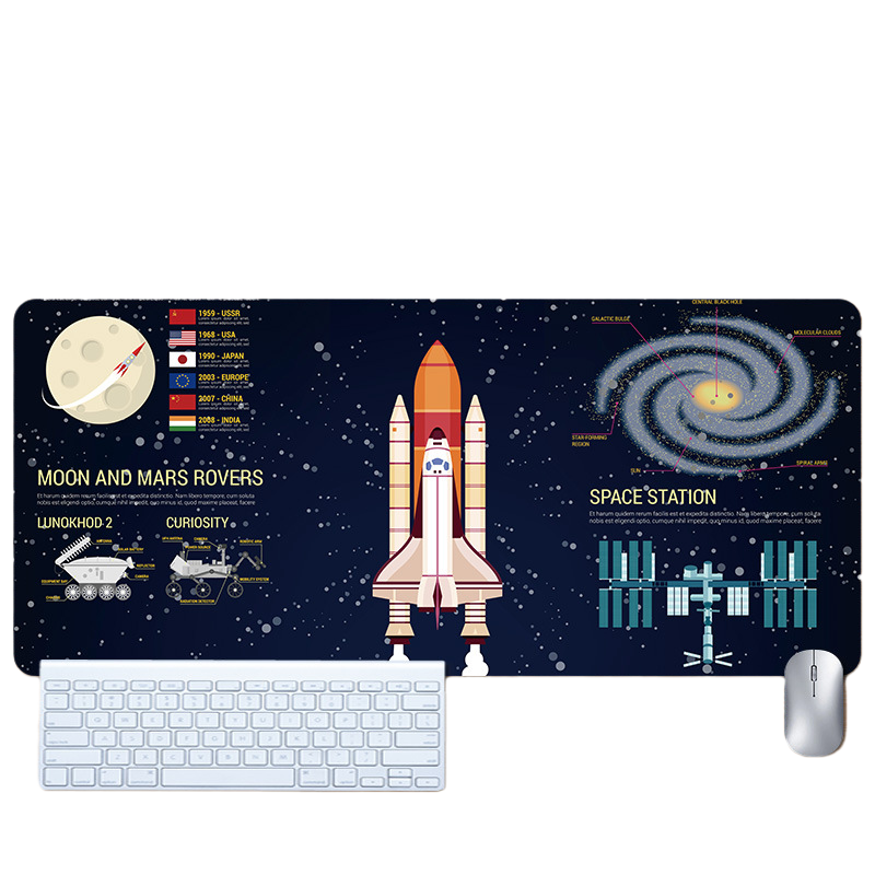 LANGTU Space Astronaut Theme Seam-edge Non-slip Gaming Mouse Pad