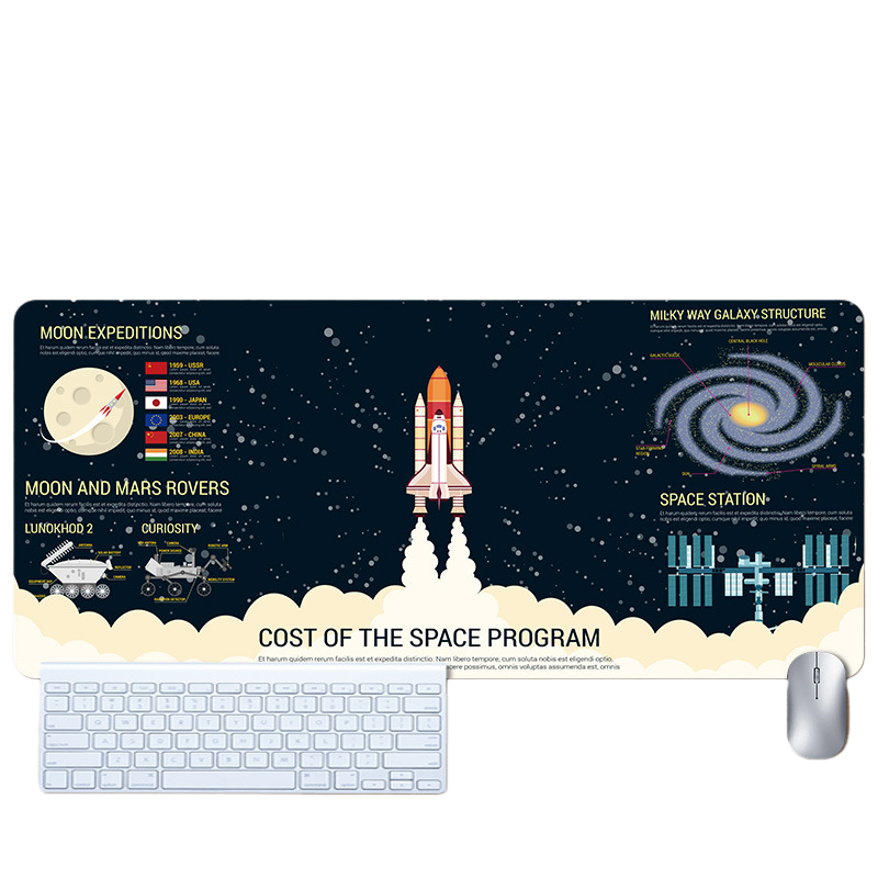 LANGTU Space Astronaut Theme Seam-edge Non-slip Gaming Mouse Pad