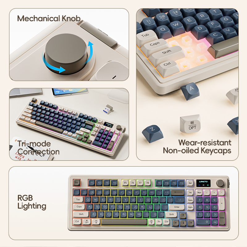 LANGTU L98 RGB TRI-MODE HIGH-END GAMING OFFICE KEYBOARD