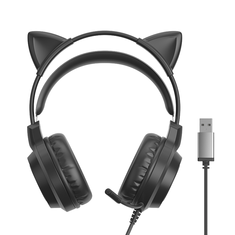 LANGTU G35 Cute Cat Ear Gaming Headset  Wired Headset With Microphone