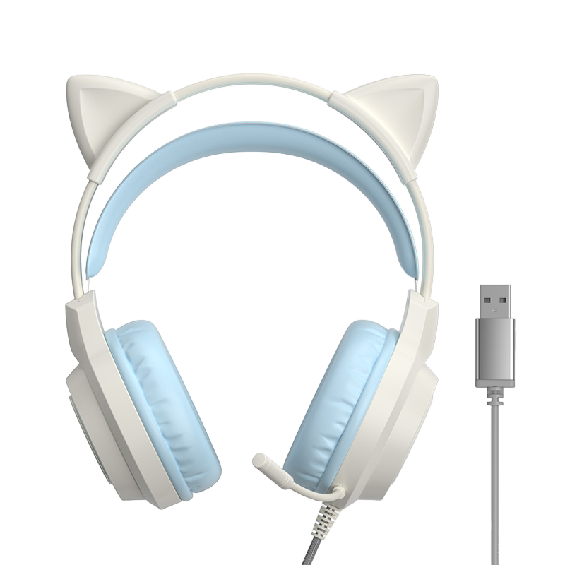 LANGTU G35 Cute Cat Ear Gaming Headset  Wired Headset With Microphone