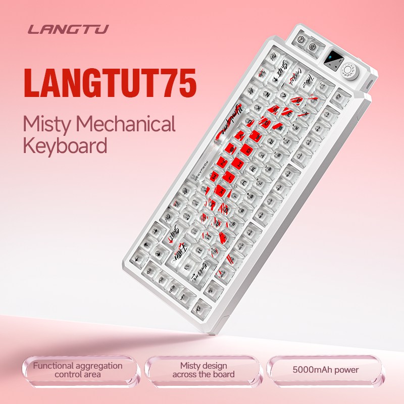 LANGTU T75 HIGH-END RGB TRI-MODE GAMING AND OFFICE MECHNICAL KEYBOARD