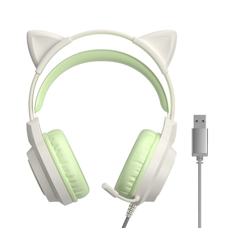 LANGTU G35 Cute Cat Ear Gaming Headset  Wired Headset With Microphone