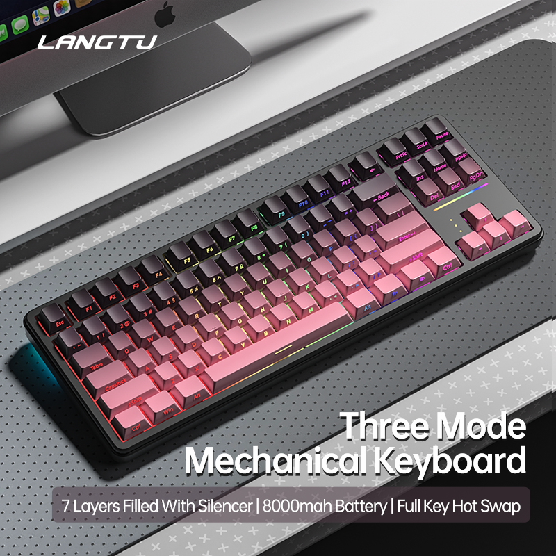 LNAGTU T88 Ultra Quiet TRI-MODE Office & Gaming Wireless Mechanical Keyboard