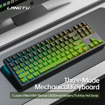 LNAGTU T88 Ultra Quiet TRI-MODE Office & Gaming Wireless Mechanical Keyboard