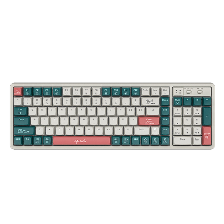 LANGTU LT-L8 Squid Themed 102-Key Tri-Mobe Connection 100% Hotswap RGB LED Backlit Mechanical Gaming Keyboard ft. Red Linear CIY Customized Switches & PBT Keycaps