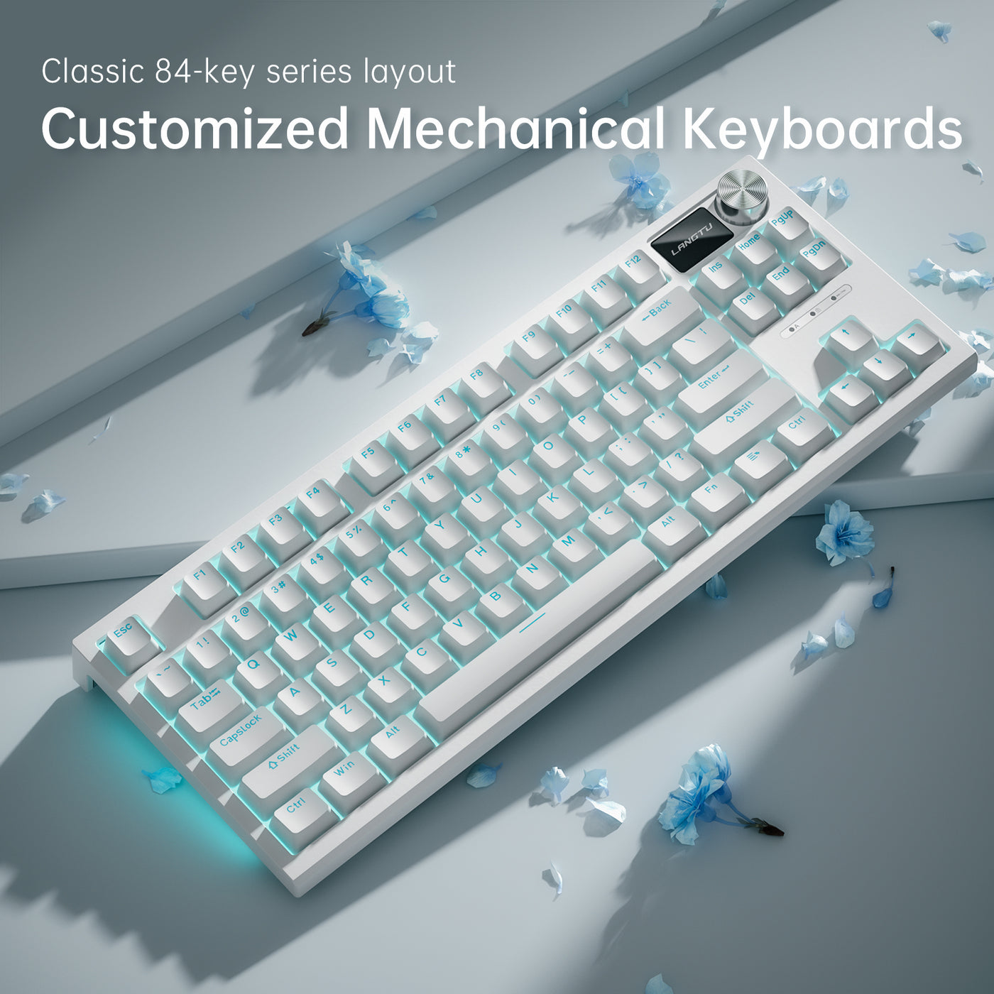 LANGTU LT84 RGB Wired Wireless Tri-mode Gaming And Office Mechanical Keyboard