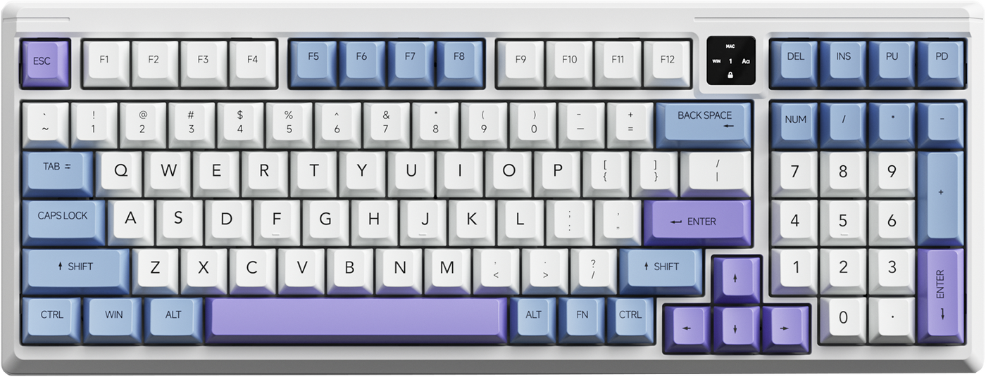 Langtu T98 Wired Hot Swap Game Office Mechanical Keyboard （White Ice Blue）