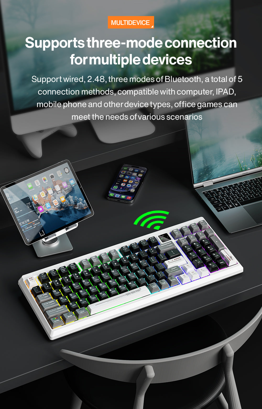 Langtu T98 Wireless Tri-Mode Efficiency And Experience Mechanical Keyboard