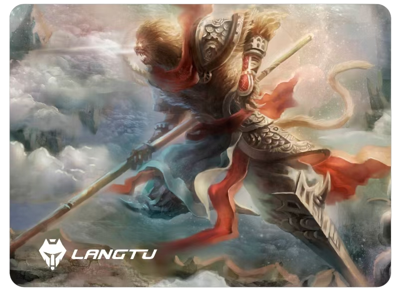 LANGTU Tempered Glass Gaming Mouse Pad - Monkey King Wukong Theme