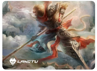 LANGTU Tempered Glass Gaming Mouse Pad - Monkey King Wukong Theme