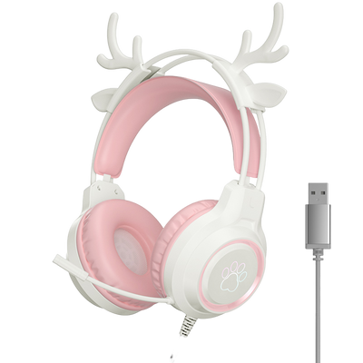 LANGTU G35 Cute Deer Ear Gaming Headset Wired Headset With Microphone