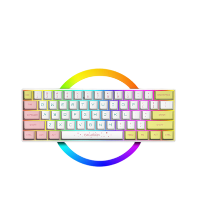 LANGTU G1000 Blue Switch Rainbow RGB Hintergrundbeleuchtung 61 Tasten Bluetooth 5.0 Kabellose mechanische Tastatur mit 3 Verbindungsmodi Weiß