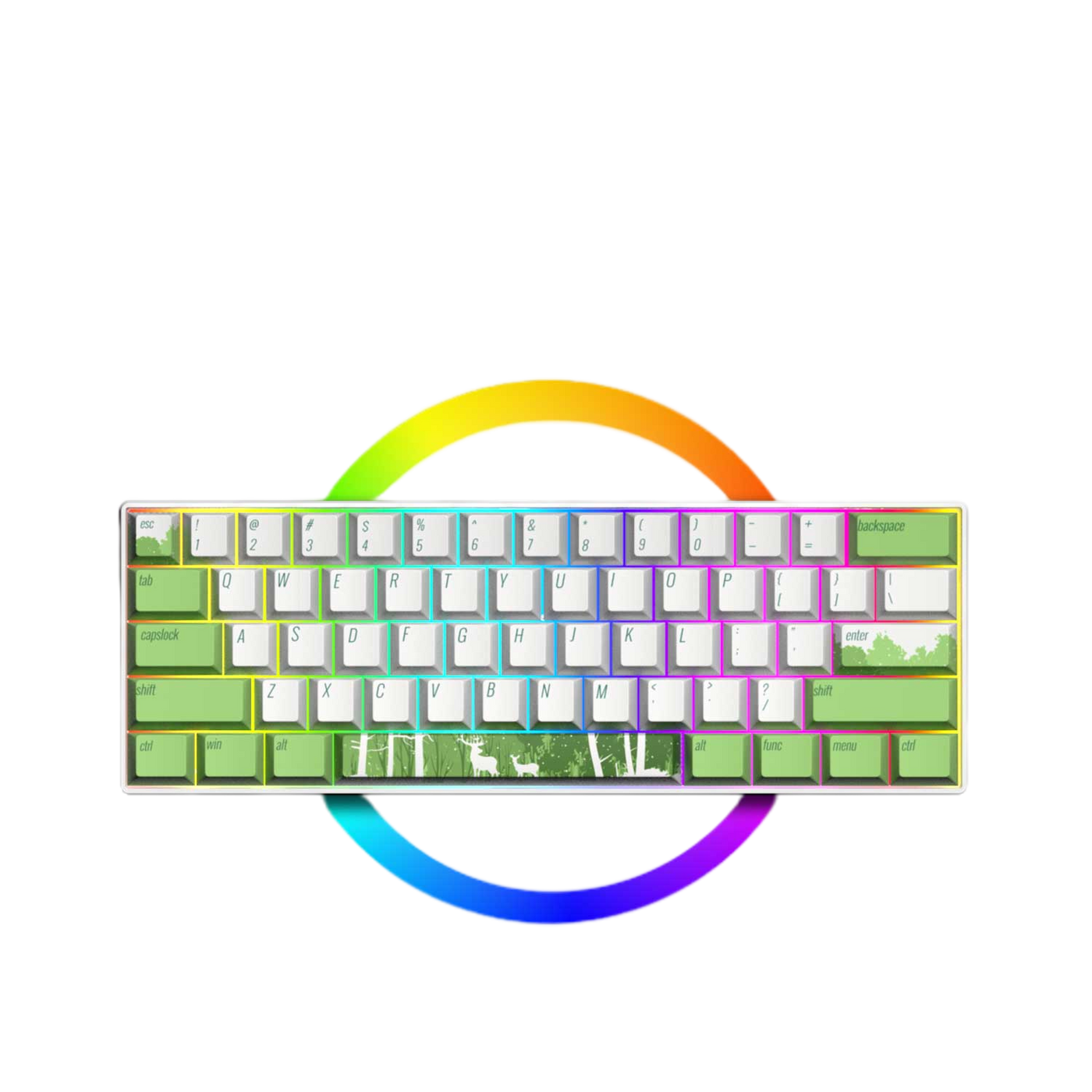 LANGTU G1000 Blue Switch Rainbow RGB Hintergrundbeleuchtung 61 Tasten Bluetooth 5.0 Kabellose mechanische Tastatur mit 3 Verbindungsmodi Weiß