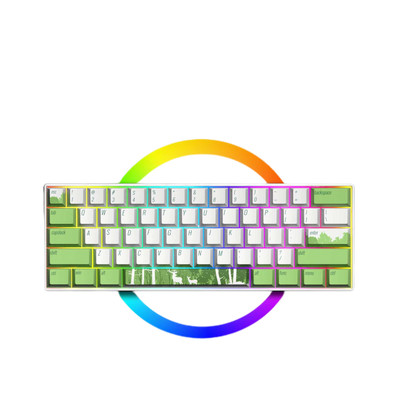 LANGTU G1000 Blue Switch Rainbow RGB Hintergrundbeleuchtung 61 Tasten Bluetooth 5.0 Kabellose mechanische Tastatur mit 3 Verbindungsmodi Weiß