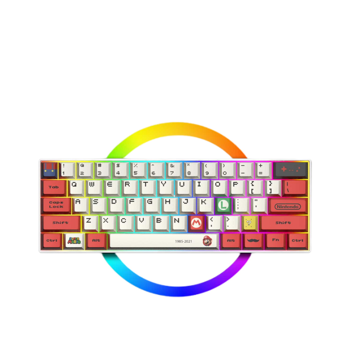 LANGTU G1000 Blue Switch Rainbow RGB Hintergrundbeleuchtung 61 Tasten Bluetooth 5.0 Kabellose mechanische Tastatur mit 3 Verbindungsmodi Weiß