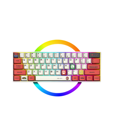 LANGTU G1000 Blue Switch Rainbow RGB Hintergrundbeleuchtung 61 Tasten Bluetooth 5.0 Kabellose mechanische Tastatur mit 3 Verbindungsmodi Weiß