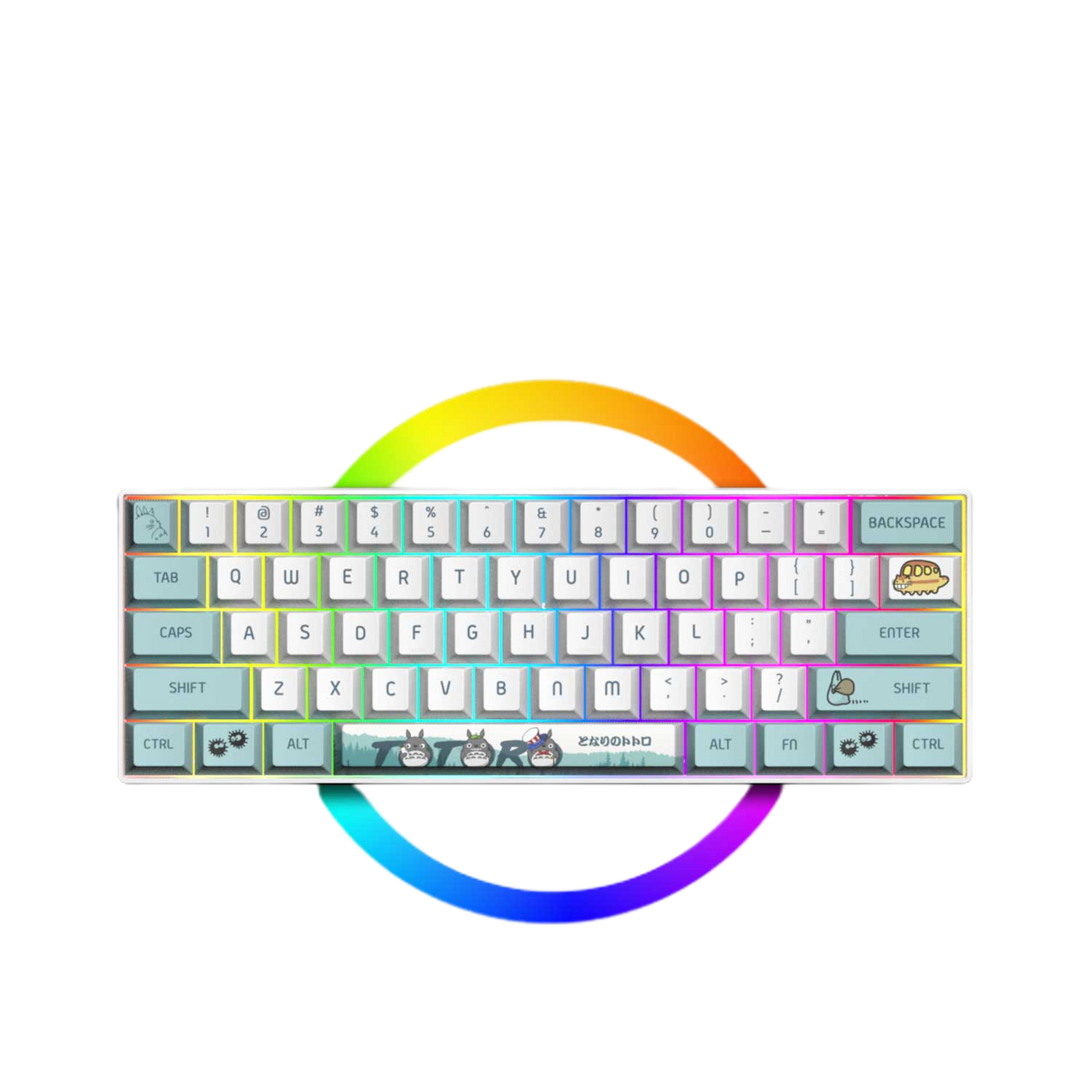 LANGTU G1000 Blue Switch Rainbow RGB Hintergrundbeleuchtung 61 Tasten Bluetooth 5.0 Kabellose mechanische Tastatur mit 3 Verbindungsmodi Weiß