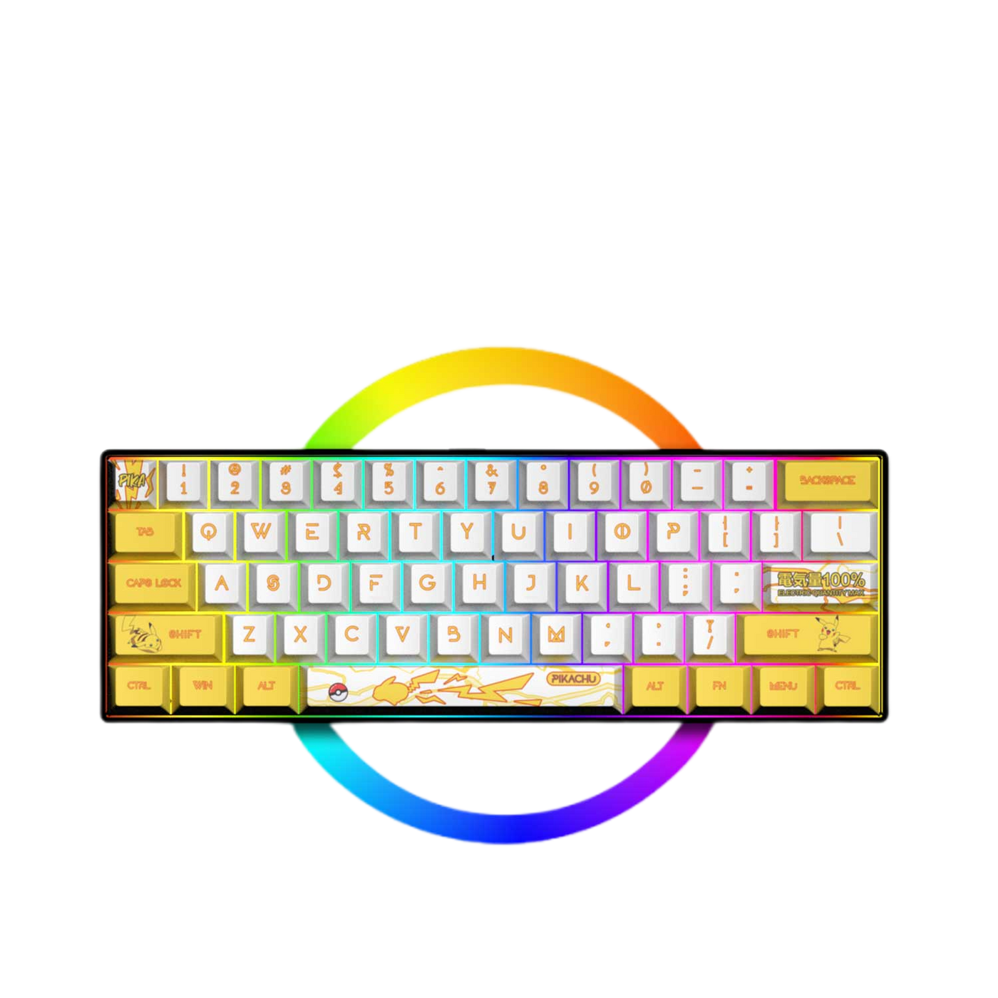 LANGTU G1000 Blue Switch Rainbow RGB Hintergrundbeleuchtung 61 Tasten Bluetooth 5.0 Kabellose mechanische Tastatur mit 3 Verbindungsmodi Weiß