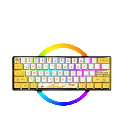 LANGTU G1000 Blue Switch Rainbow RGB Hintergrundbeleuchtung 61 Tasten Bluetooth 5.0 Kabellose mechanische Tastatur mit 3 Verbindungsmodi Weiß