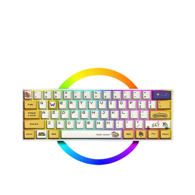 LANGTU G1000 Blue Switch Rainbow RGB Hintergrundbeleuchtung 61 Tasten Bluetooth 5.0 Kabellose mechanische Tastatur mit 3 Verbindungsmodi Weiß