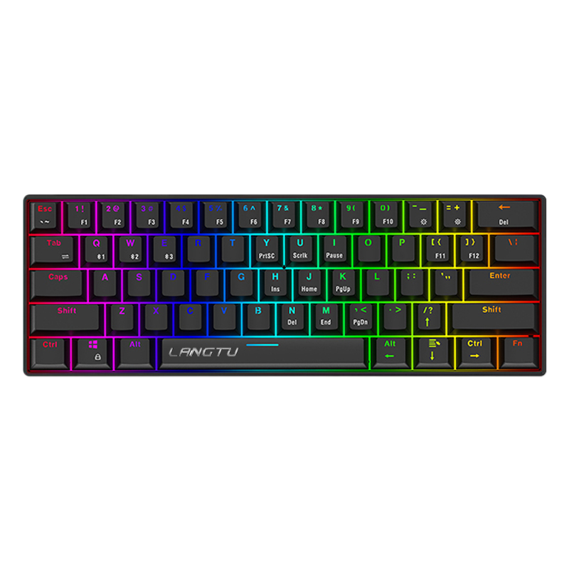 LANGTU G1000 Blue Switch Rainbow RGB Hintergrundbeleuchtung 61 Tasten Bluetooth 5.0 Kabellose mechanische Tastatur mit 3 Verbindungsmodi Weiß