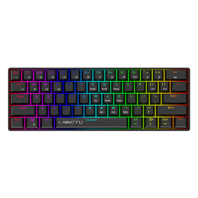 LANGTU G1000 Blue Switch Rainbow RGB Hintergrundbeleuchtung 61 Tasten Bluetooth 5.0 Kabellose mechanische Tastatur mit 3 Verbindungsmodi Weiß