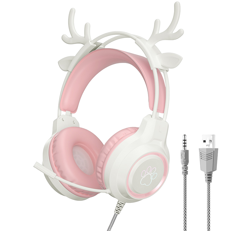 LANGTU G35 Cute Deer Ear Gaming Headset Wired Headset With Microphone