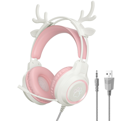 LANGTU G35 Cute Deer Ear Gaming Headset Wired Headset With Microphone