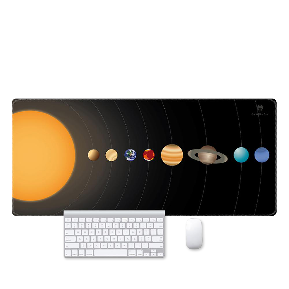 LANGTU Extended Non-Slip Space Themed Solar System Mouse Pad