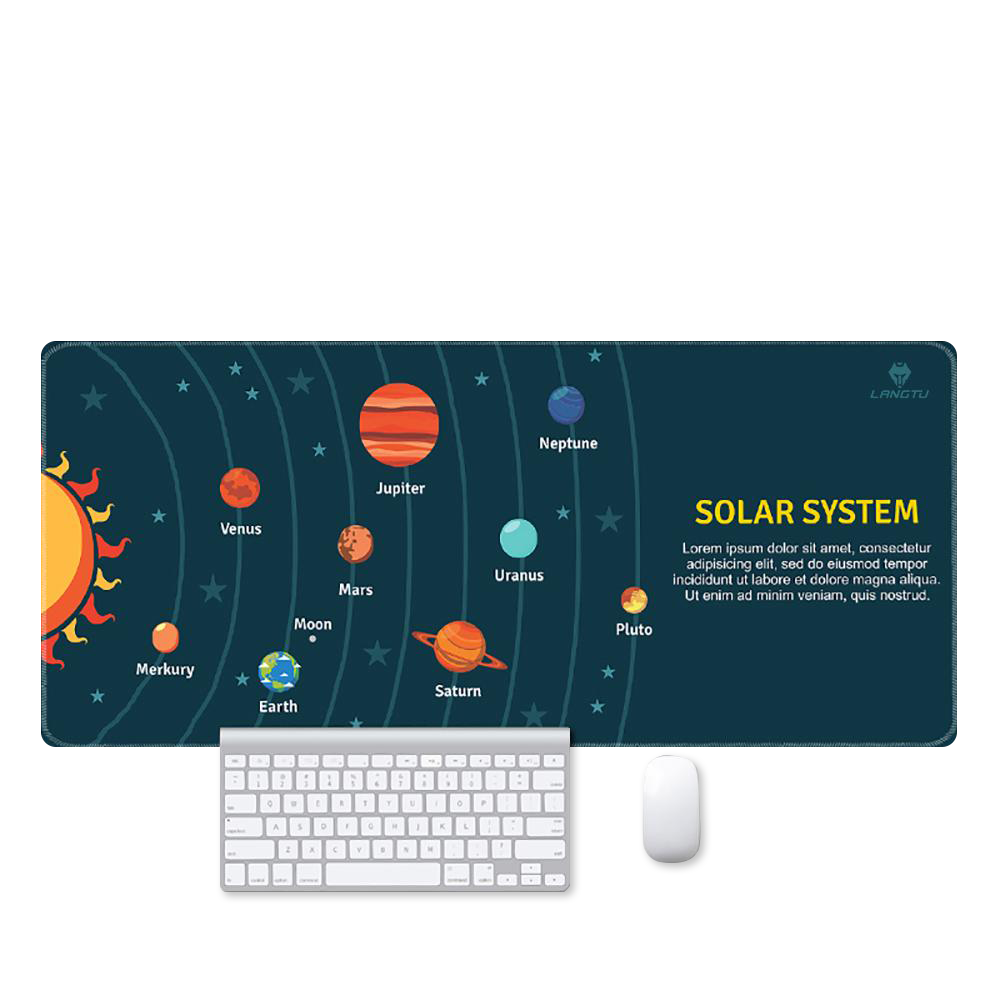 LANGTU Solar System Non-Slip Space Themed Extended Gaming Mouse Pad