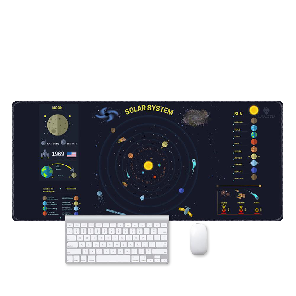 LANGTU Solar System Extended Non-Slip Space Themed Gaming Mouse Pad